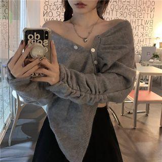 Asymmetrical Off-shoulder Knit Sweater