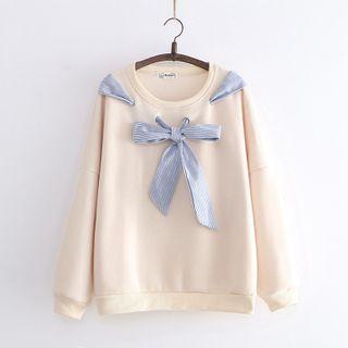 Bow-detail Fleece-lined Pullover