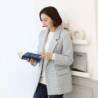 Faux-pearl Tweed Wool Blend Jacket