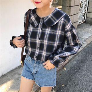 Plaid Peter Pan Collar Shirt