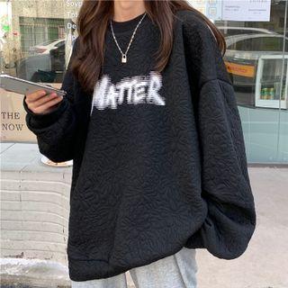 Lettering Textured Sweatshirt
