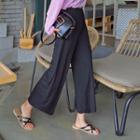 Band-waist Ribbed Maxi Culottes