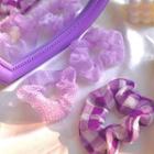 Set Of 3: Scrunchie 0439a - Set Of 3 - Purple - Hair Rope - One Size