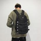 Plain Lightweight Backpack With Charm - Black - One Size
