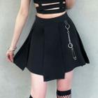 Chain Pleated A-line Skirt