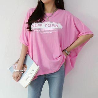 Batwing-sleeve New York T-shirt