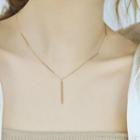 Stainless Steel Bar Pendant Necklace 1757 - Gold - One Size