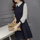 Collared Mock Two-piece Dress