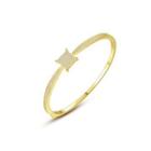 Fashion Simple Plated Gold Geometric Square Bracelet With Cubic Zirconia Golden - One Size