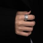 Layered Stainless Steel Ring 1 Pc - Silver - One Size