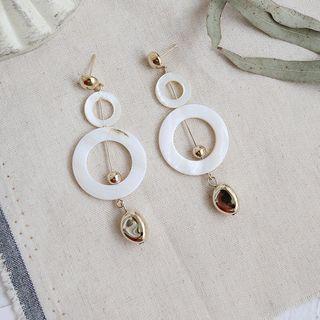Multi Hoop Drop Earring 1 Pair - White - One Size
