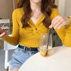 Long-sleeve Knotted Knit Top