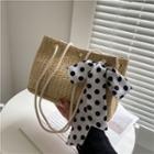 Dotted Ribbon Woven Tote Bag