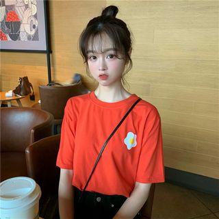 Short-sleeve T Shirt Pattern Print T Shirt Wide Top