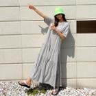 Short-sleeve Tiered Long T-shirtdress