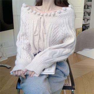Bead Accent Sweater Almond - One Size