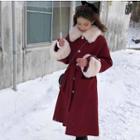Faux Fur Trim Button Coat