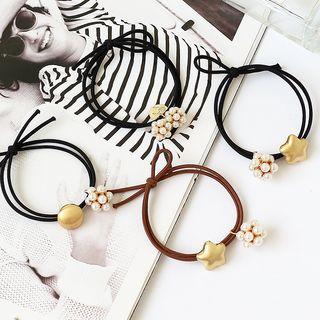 Beaded Floral & Star Hair Tie