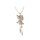 Plated Rose Puppy Pendant With White Austrian Element Crystal And Necklace