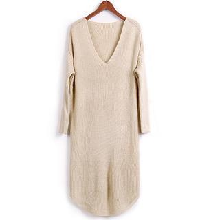 Dolman-sleeve Knit Dress