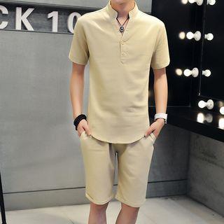 Set: Short-sleeve Linen T-shirt + Shorts