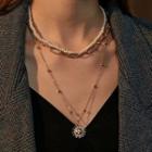 Faux Pearl Layered Necklace 01kc-dz-285 - Gold - One Size