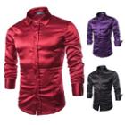 Slim-fit Satin Plain Shirt