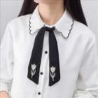 Frill-collar Embroidered Shirt