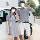 Couple Matching Short-sleeve Polo Shirt / Dress / Shorts / Set