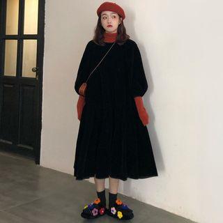 Long-sleeve Top / Velvet Dress