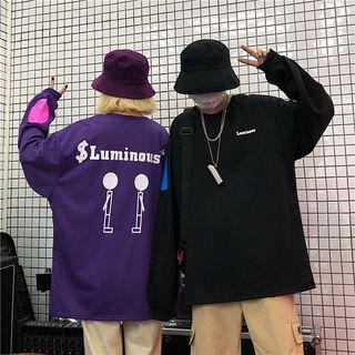 Couple Matching Lettering Printed Pullover