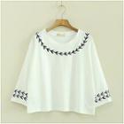 Long-sleeve Embroidery T-shirt