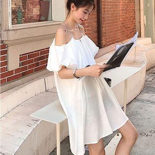 Double Strap Off-shoulder Dress
