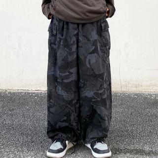 Camo Wide Leg Cargo Pants