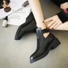 Faux-leather Block-heel Ankle Boots
