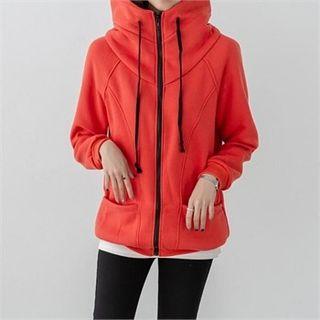 Funnel-neck Zip-up Hoodie