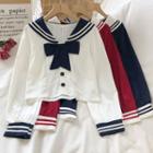 Sailor Collar Cropped Shirt