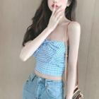 Check Tube Top Blue - One Size