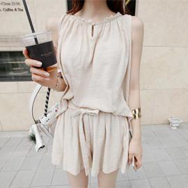 Shirred Sleeveless Top