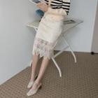 Crochet-lace Midi H-line Skirt