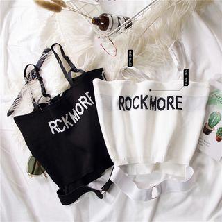 Lettering Cropped Knit Camisole