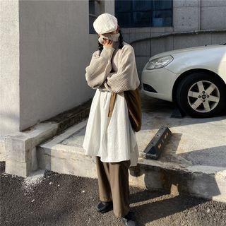 Cropped Turtleneck Sweater / Oversize Long Shirt
