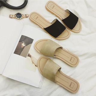 Genuine-leather Slide Sandals