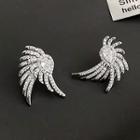Wing Rhinestone Alloy Earring 1 Pair - Silver - One Size