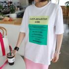 Tall Size Letter Print Panel Boxy T-shirt