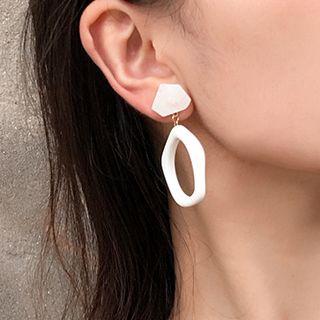 Resin Irregular Hoop Dangle Earring