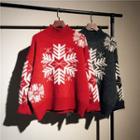 Snowflake Furry-knit Sweater