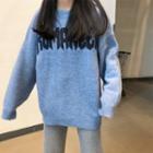 Long Sleeve Lettering Sweater As Shown In Figure - One Size
