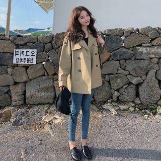 Double-breasted Tie-waist Lace-up Jacket