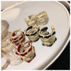 Velvet Alloy Layered Alloy Open Hoop Earring